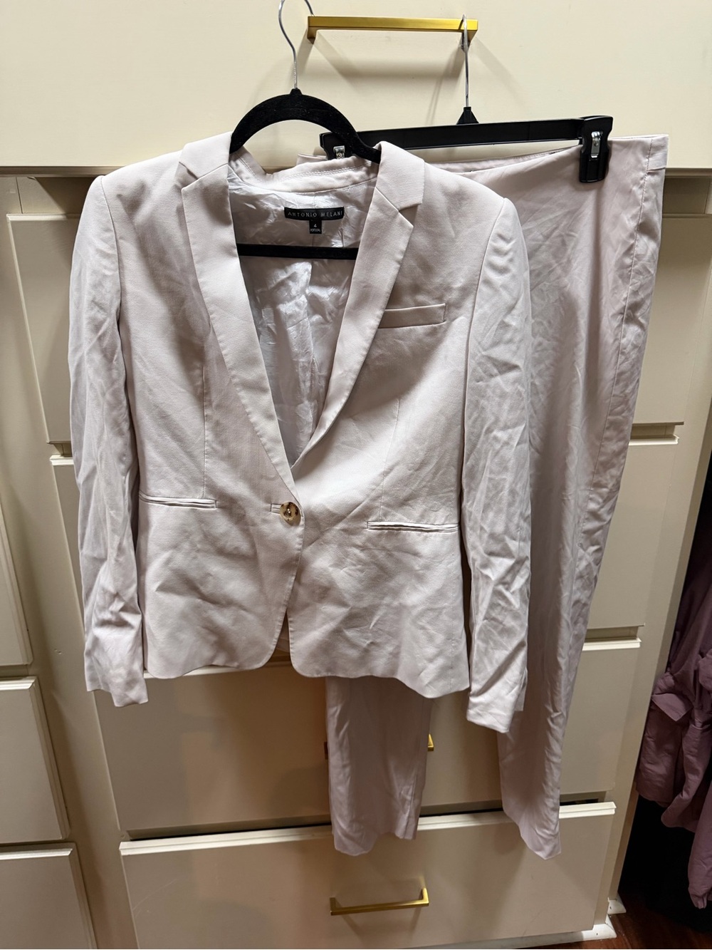 ANTONIO MELANI cream Women's Blazer and Pants Set